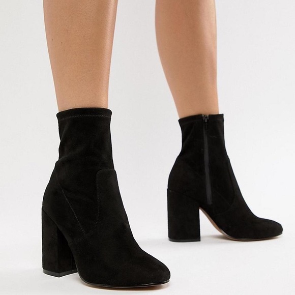 Black Suede Ankle Sock Boots - Picture 5 of 5